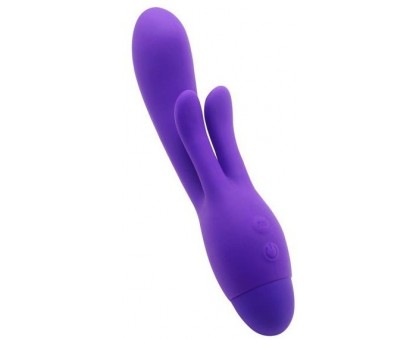 Фиолетовый вибратор INDULGENCE Frolic Bunny - 18,5 см.