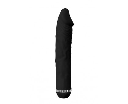 Чёрный вибратор-реалистик без мошонки PURRFECT SILICONE DELUXE 8INCH - 20 см.