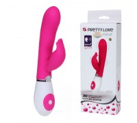 Розовый вибратор Pretty Love с клиторальным стимулятором - 21 см.