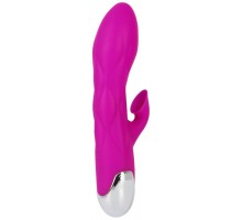 Лиловый вибратор-кролик Super Soft Silicone Sucking Vibrator - 20 см.