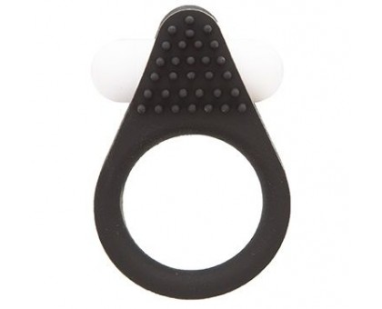 Чёрное эрекционное кольцо LIT-UP SILICONE STIMU RING 1 BLACK