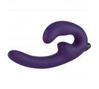 Фиолетовый безремневой страпон с вибрацией Sharevibe