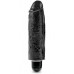 Чёрный вибратор-реалистик 6  Vibrating Stiffy - 17,8 см.