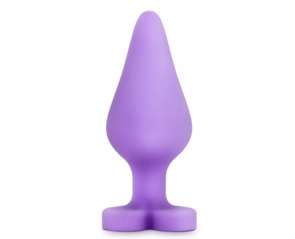 Фиолетовая анальная пробка Naughty Candy Heart Do Me Now - 8,9 см.