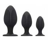 Набор из 3 черных анальных пробок Diamond Shape Butt Plug Set