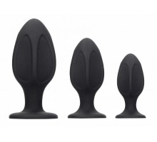 Набор из 3 черных анальных пробок Diamond Shape Butt Plug Set