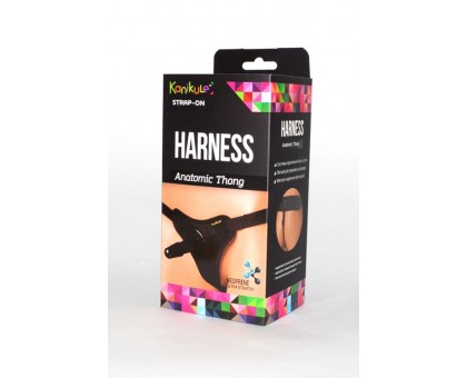 Чёрные трусики с плугом Kanikule Strap-on Harness Anatomic Thong