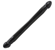 Чёрный двусторонний фаллоимитатор Double Header Smooth - 44,5 см.