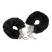 Чёрные меховые наручники с ключиками Furry Handcuffs