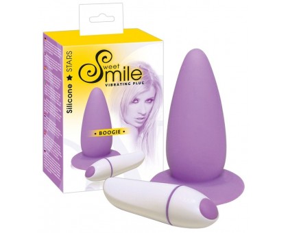 Фиолетовая анальная вибровтулка Smile - 10 см.