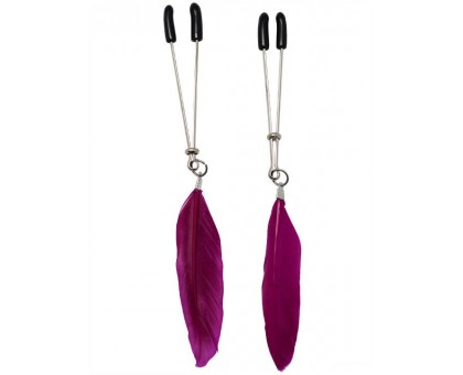 Зажимы для груди с фиолетовыми пёрышками