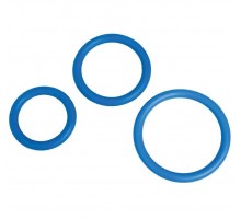 Набор из 3 синих эрекционных колец MENZSTUFF COMPLETE SET OF COCKRINGS