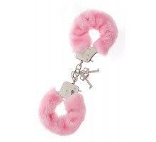 Металлические наручники с розовой меховой опушкой METAL HANDCUFF WITH PLUSH PINK