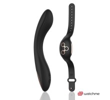 Черно-золотой вибратор с пультом-часами Anne s Desire Curve G-Spot Vibe Wireless Watchme - 20,5 см.