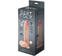 Телесный фаллоимитатор на присоске F F BEST COCK 7 - 20 см.