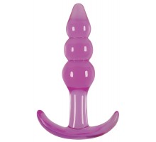 Фиолетовая анальная пробка Jelly Rancher T-Plug Ripple Purple - 10,9 см.