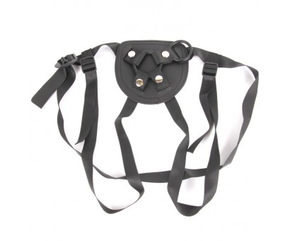 Черные трусики для страпона на регулируемых ремешках