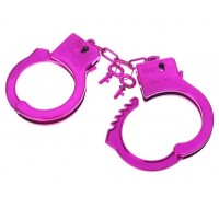 Ярко-розовые пластиковые наручники  Блеск 