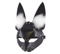 Черная маска  Зайка  с меховыми ушками