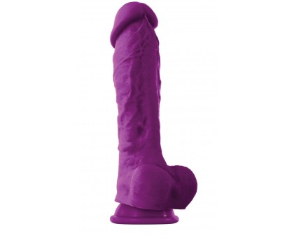Фиолетовый фаллоимитатор на присоске ColourSoft  8  Soft Dildo - 23,5 см.
