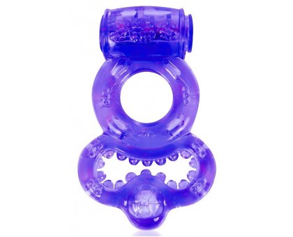 Фиолетовое эрекционное виброкольцо с шипами