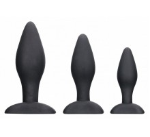 Набор из 3 черных анальных пробок Apex Butt Plug Set