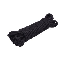 Хлопковая черная верёвка для любовных игр Mini Silk Rope - 10 м.