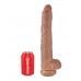 Кофейный фаллоимитатор-гигант 14  Cock with Balls - 37,5 см.