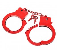 Красные пластиковые наручники  Блеск 