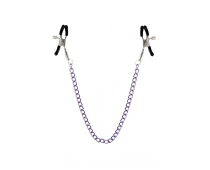 Зажимы для сосков с фиолетовой цепочкой Sweet Caress Nipple Chain