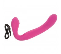Розовый перезаряжаемый водонепроницаемый страпон Rechargeable Silicone Love Rider Strapless Strap-On