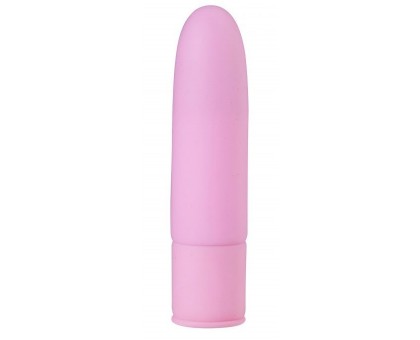Розовый силиконовый мини-вибратор - 10 см.