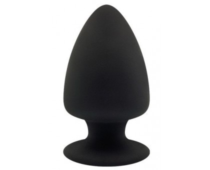 Черная анальная пробка PREMIUM SILICONE PLUG S - 9 см. 