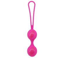 Розовые силиконовые вагинальные шарики с петелькой