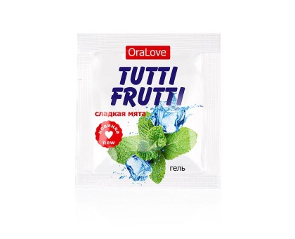 Пробник гель-смазки Tutti-frutti со вкусом мяты - 4 гр.