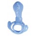 Голубое виброкольцо с клиторальным стимулятором 