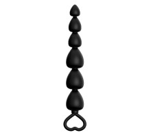 Черная анальная цепочка с 6 звеньями - 14,8 см.