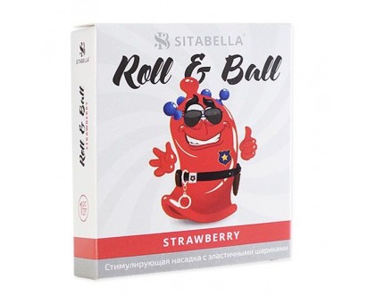 Стимулирующий презерватив-насадка Roll   Ball Strawberry