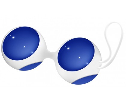 Синие стеклянные вагинальные шарики Ben Wa Large в белой оболочке