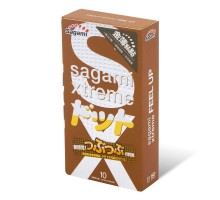 Презервативы Sagami Xtreme Feel Up с точечной текстурой и линиями прилегания - 10 шт.