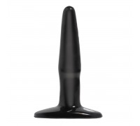 Маленькая чёрная анальная пробка Basix Rubber Works Mini Butt Plug - 10,8 см.