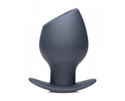 Малая черная анальная пробка Ass Goblet Silicone Hollow Anal Plug Small - 9,53 см.