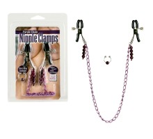 Фиолетовая цепь с зажимами на соски Purple Chain Nipple Clamps