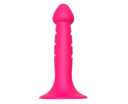 Розовая анальная пробка-фаллос CARVED PLUG - 13,5 см.