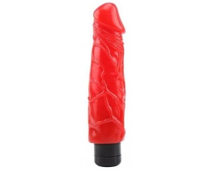 Красный реалистичный вибратор Hot Storm Devilish X1 - 23,4 см.