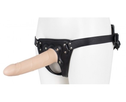 Пустотелый страпон Harness CLASSIC с бандажом - 19,5 см.
