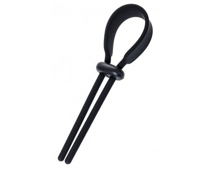 Черное эрекционное лассо на пенис Keb