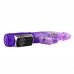 Фиолетовый вибратор с клиторальным стимулятором и ротацией - 21,5 см.
