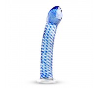 Голубой стеклянный фаллоимитатор Glass Dildo No.5 - 18 см.