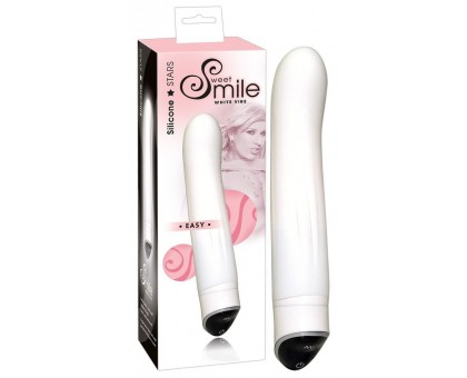 Белоснежный вибратор Smile Easy из силикона - 22 см.